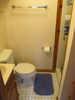 The Bathroom  in Cottage #3 at Crown Point Resort in Stoughton, Wisconsin Lake Kegonsa
