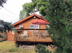The deck at Cottage #3 at Crown Point Resort in Stoughton, Wisconsin Lake Kegonsa
