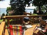 The deck at Cottage #4 at Crown Point Resort on Lake Kegonsa in Stoughton, WI 2012