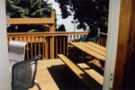 The deck  Cottage #4 at Crown Point Resort in Stoughton, Wisconsin Lake Kegonsa